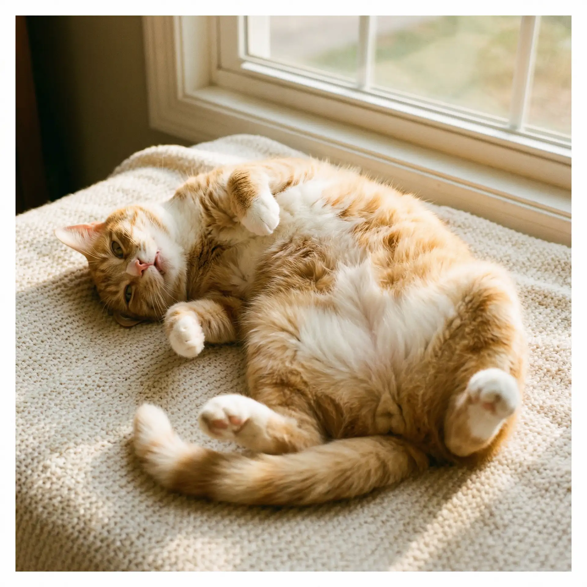 猫咪仰躺露出肚皮 - 秋葵API未满入内免费黑科技